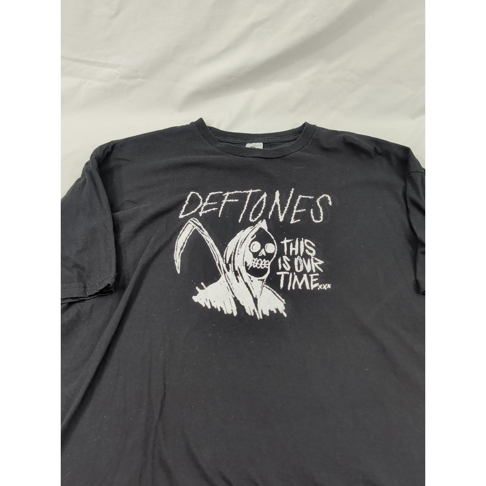 Deftones Adult XXL T-Shirt Black White‎ Graphic This Is Our Time Grim Reaper